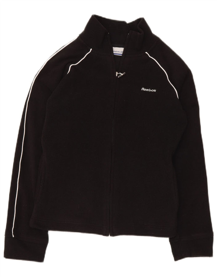 REEBOK Damen Fleecejacke UK 10 Small Schwarz Polyester