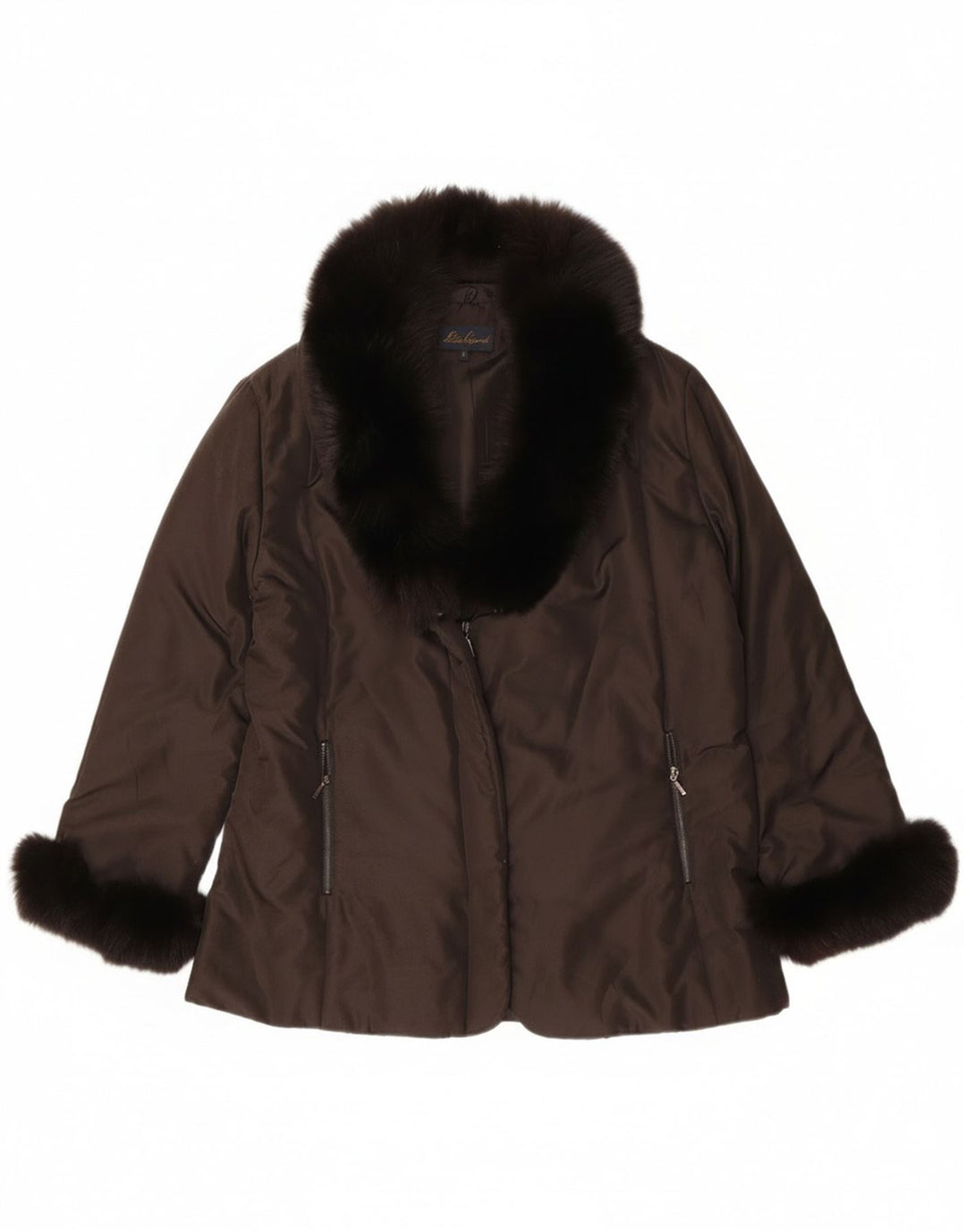 Luisa Spagnoli Damen Übergroße wattierte Jacke UK 10 Small Braun Polyester