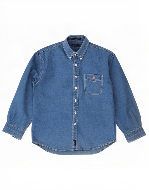 Gant Jungen-Hemd, 11–12 Jahre, XL, blaue Baumwolle