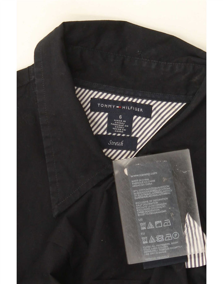 Tommy Hilfiger Damen-Hemd, US 6, mittelgroß, schwarze Baumwolle