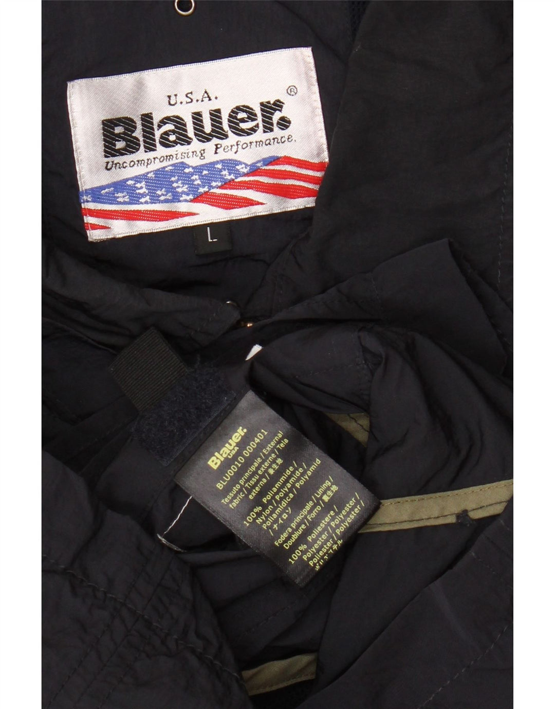 Blauer Herren-Utility-Jacke UK 40 Large Marineblau Polyamid