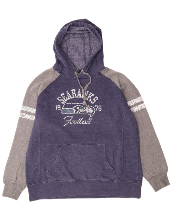 NFL Damen Seattle Seahawks Kapuzenpullover UK 18 XL Marineblau Farbblock