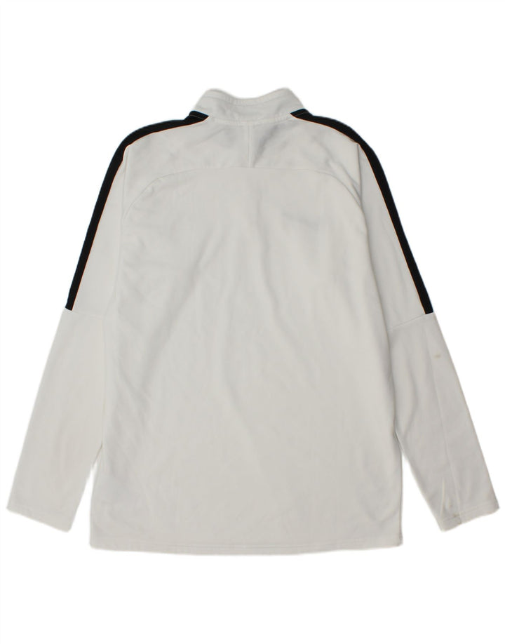 Nike Herren Dri Fit Pullover-Trainingsoberteil mit Reißverschluss, Größe L, Weiß, Farbblock