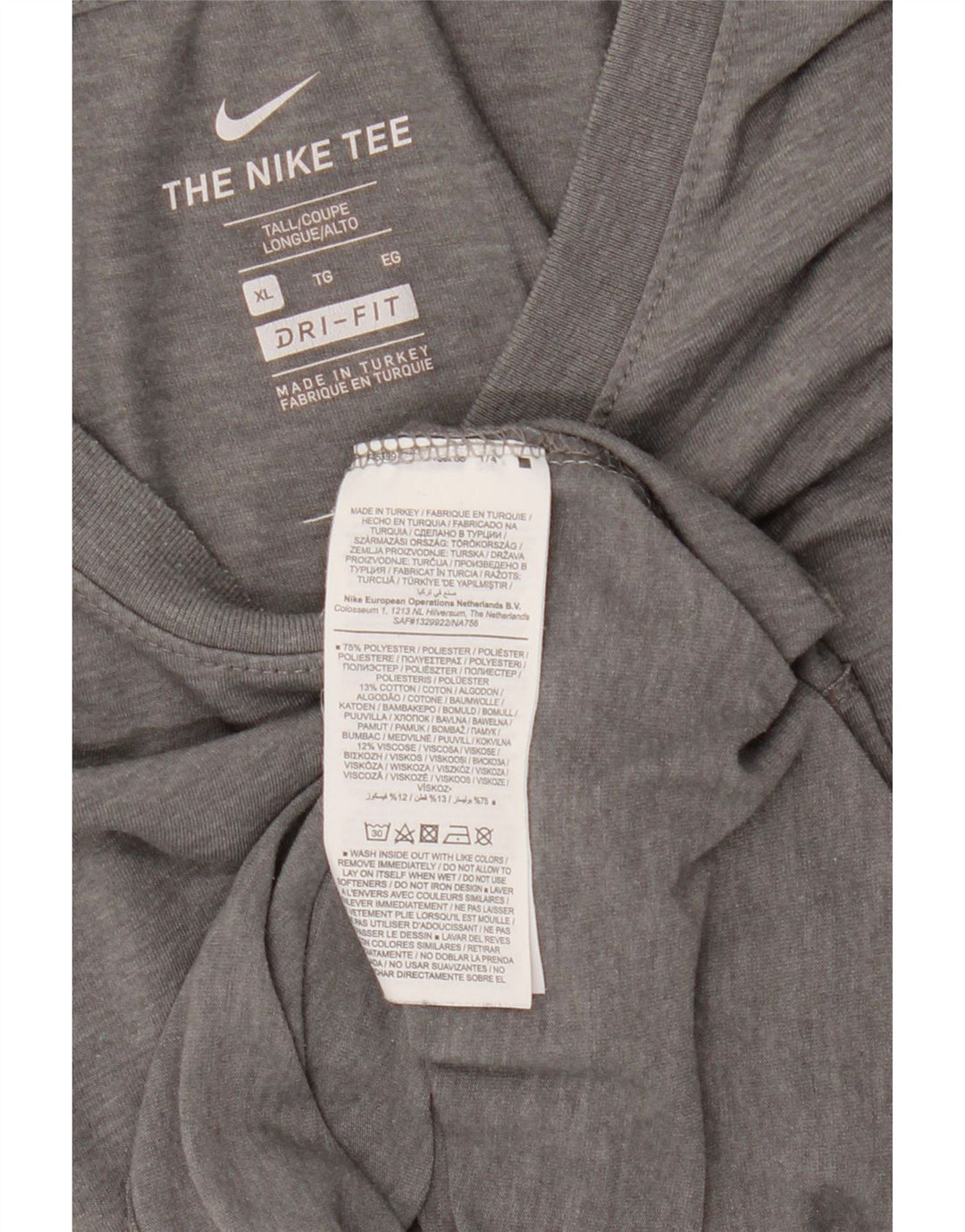 Nike Herren-T-Shirt, groß, XL, grau, Polyester