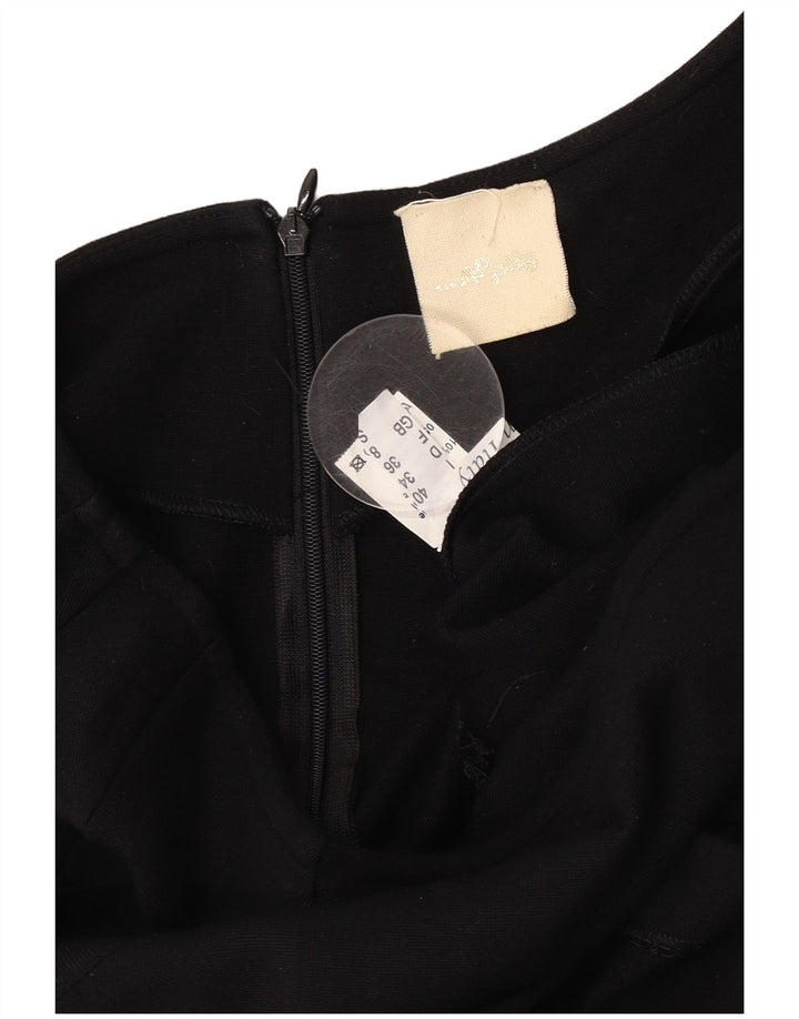 Vintage Damen Etuikleid UK 8 Small Schwarz Viskose