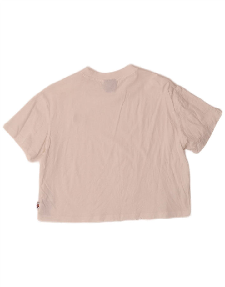 Dickies Damen Crop T-Shirt Top UK 14 Mittelweiße Baumwolle