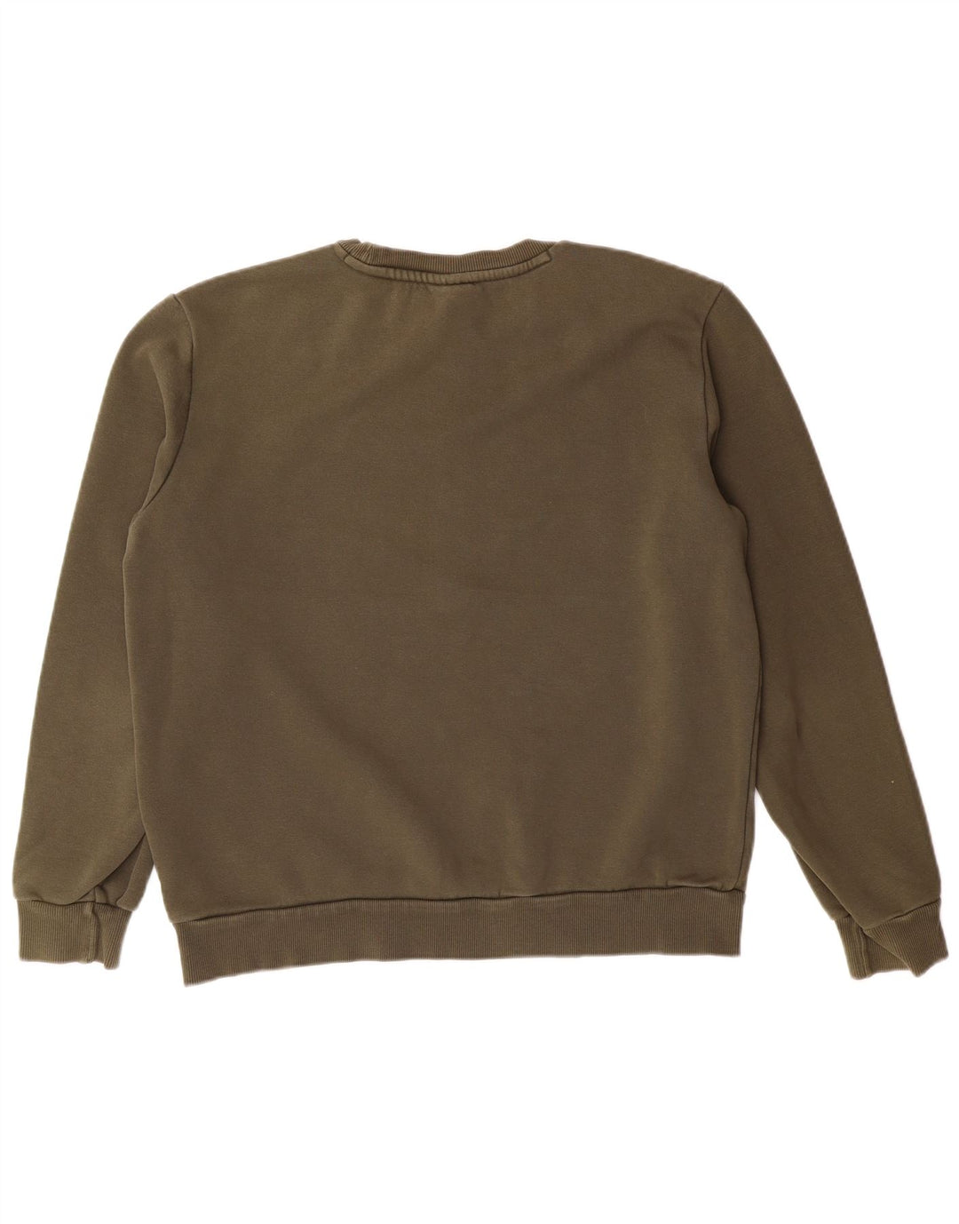 PUMA Womens Graphic Sweatshirt Jumper UK 14 Medium Khaki Cotton