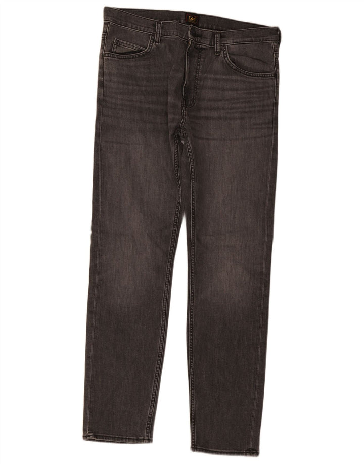 Lee Herren Rider Slim Jeans W33 L32 Graue Baumwolle
