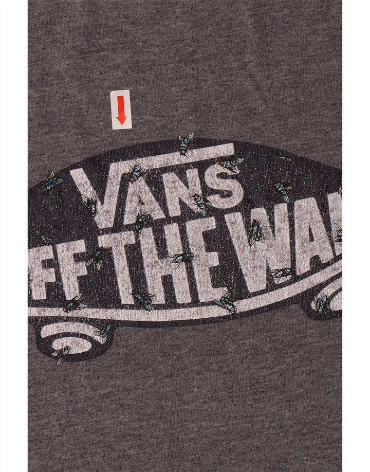 VANS Herren Off The Wall Graphic T-Shirt Top Small Grau Baumwolle