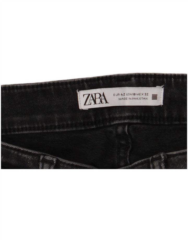 ZARA Damen Slim Jeans EU 42 Large W32 L27 Schwarz