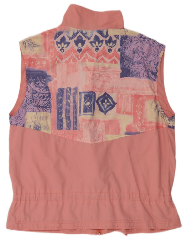 VINTAGE Ärmellose Trainingsjacke für Damen, UK 20 2XL, rosa, geometrisch