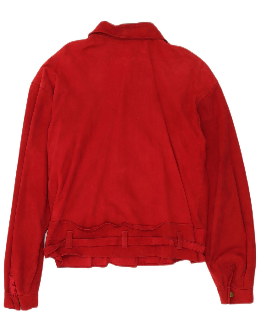 VINTAGE Damen Wildleder 2-teiliges Rockset UK 14 Medium W30 Rotes Leder