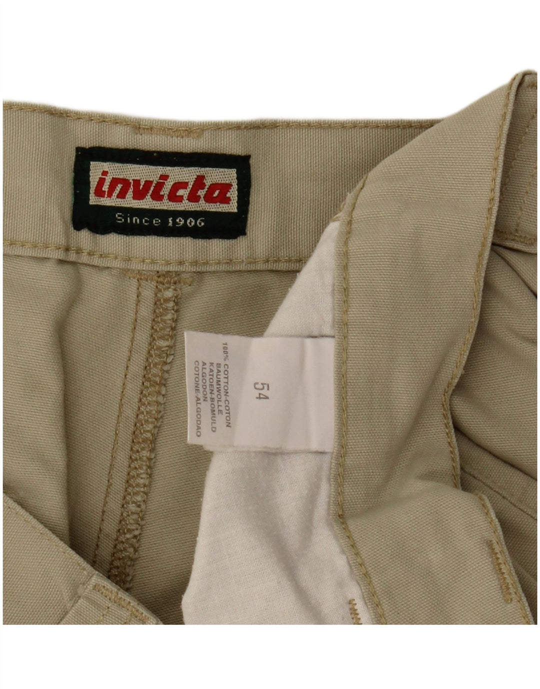 Invicta Herren Cargoshorts IT 54 2XL W36 Beige Baumwolle