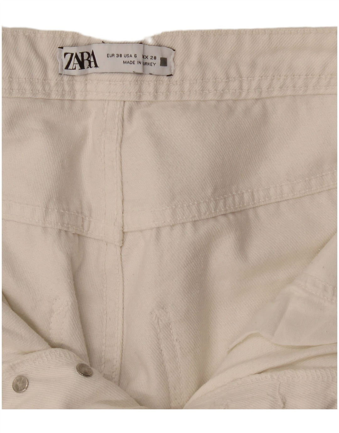 Zara Damen Straight Jeans EU 38 Small W28 L29 Weiß