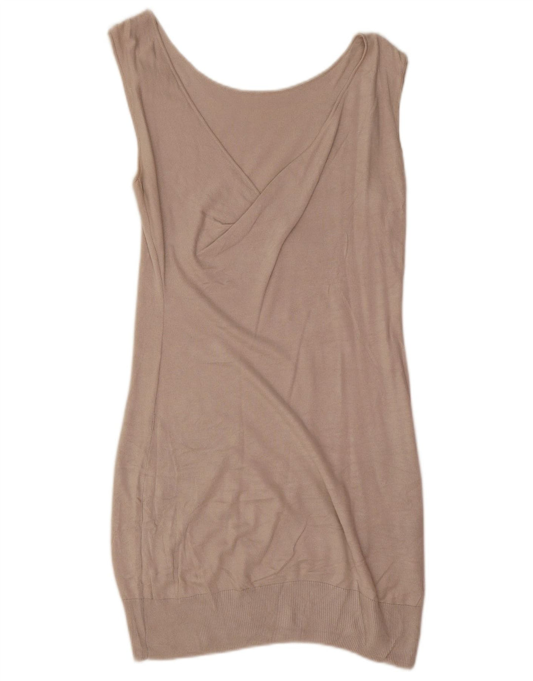 Massimo Dutti Damen Ärmelloses Pulloverkleid UK 12 Medium Beige