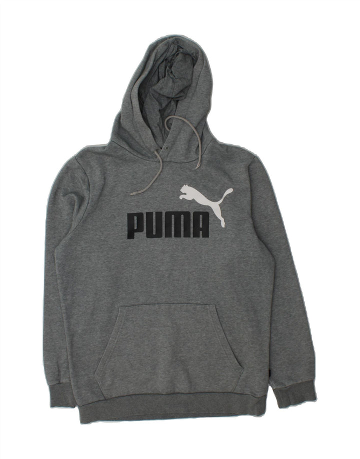 PUMA Mens Graphic Hoodie Jumper Small Grey Cotton Vintage Puma and Second-Hand Puma from Messina Hembry 