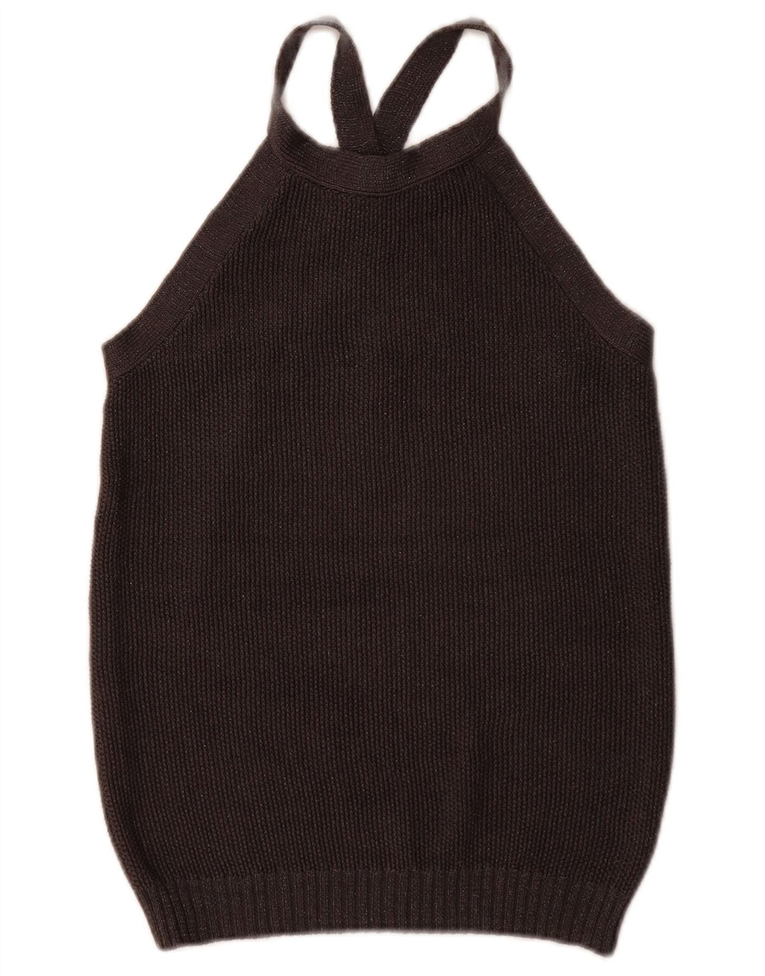 Massimo Dutti Damen Weste Tank Top UK 12 Medium Schwarz Seide