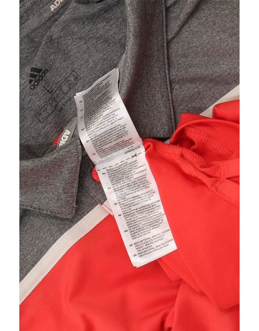 Adidas Herren-Poloshirt, großes rotes Colourblock-Polyester