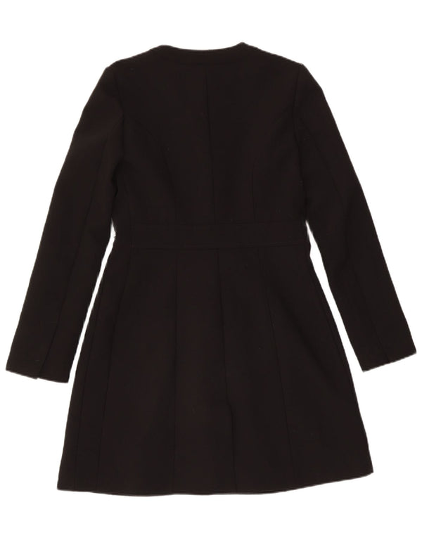 Elisabetta Franchi Damen Mantel IT 40 Small Schwarz Polyester