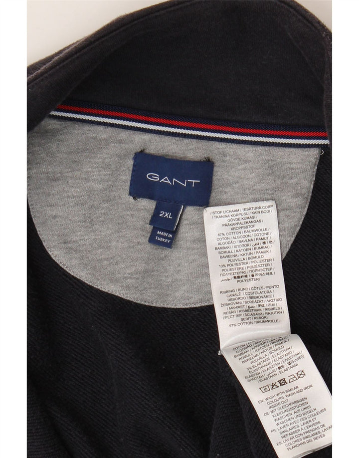 GANT Herren-Trainingsanzugoberteil, Jacke, 2XL, Marineblau, Baumwolle