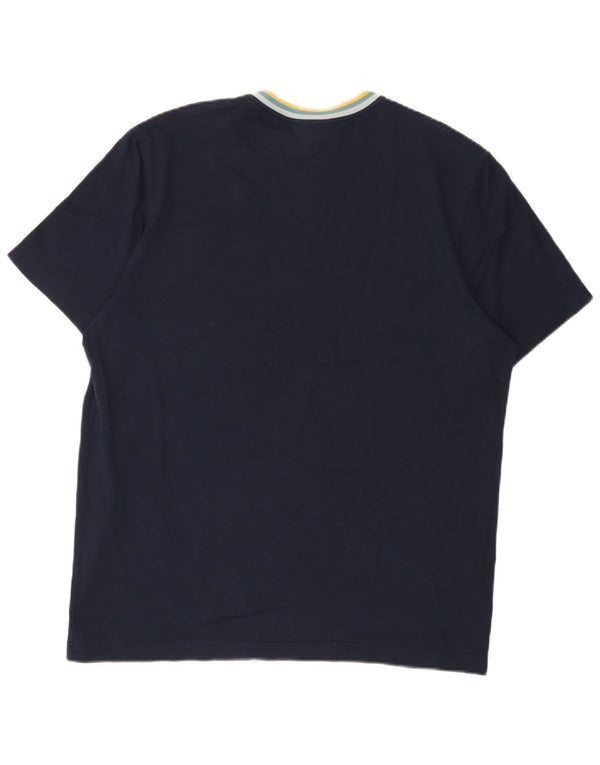 Lacoste Herren-T-Shirt mit normaler Passform, Größe 6 XL, marineblaue Baumwolle