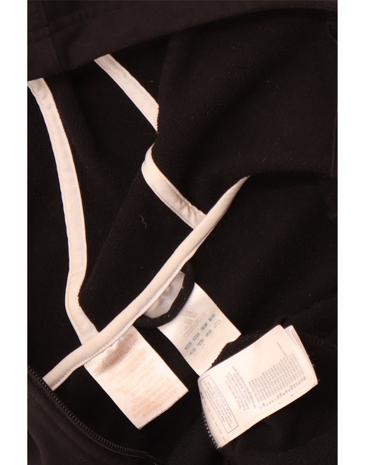 Adidas Jungen Kapuzenpullover mit Reißverschluss, 13–14 Jahre, schwarzes Polyester