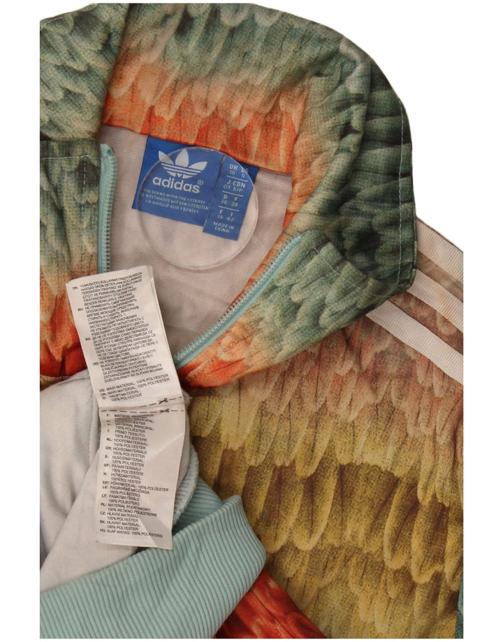 Adidas Damen Trainingsanzug Top Jacke UK 10 Small Mehrfarbig Geometrisch