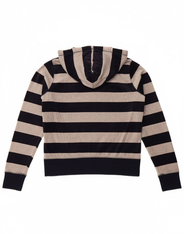 Calvin Klein Damen-Kapuzenpullover mit Reißverschluss, UK 10, Größe S, Marineblau gestreift