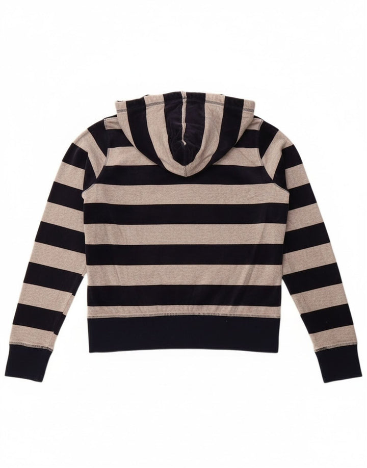 Calvin Klein Damen-Kapuzenpullover mit Reißverschluss, UK 10, Größe S, Marineblau gestreift