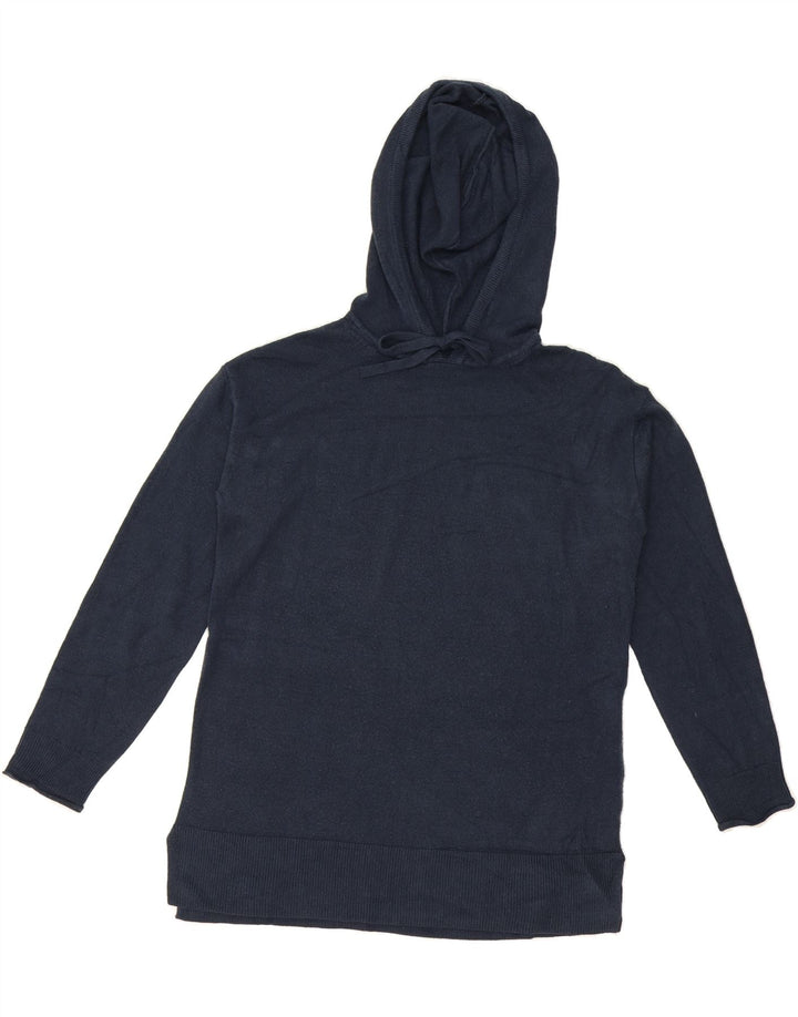 MARKS & SPENCER Womens Oversized Hoodie Jumper UK 10 Small Navy Blue Vintage Marks & Spencer and Second-Hand Marks & Spencer from Messina Hembry 