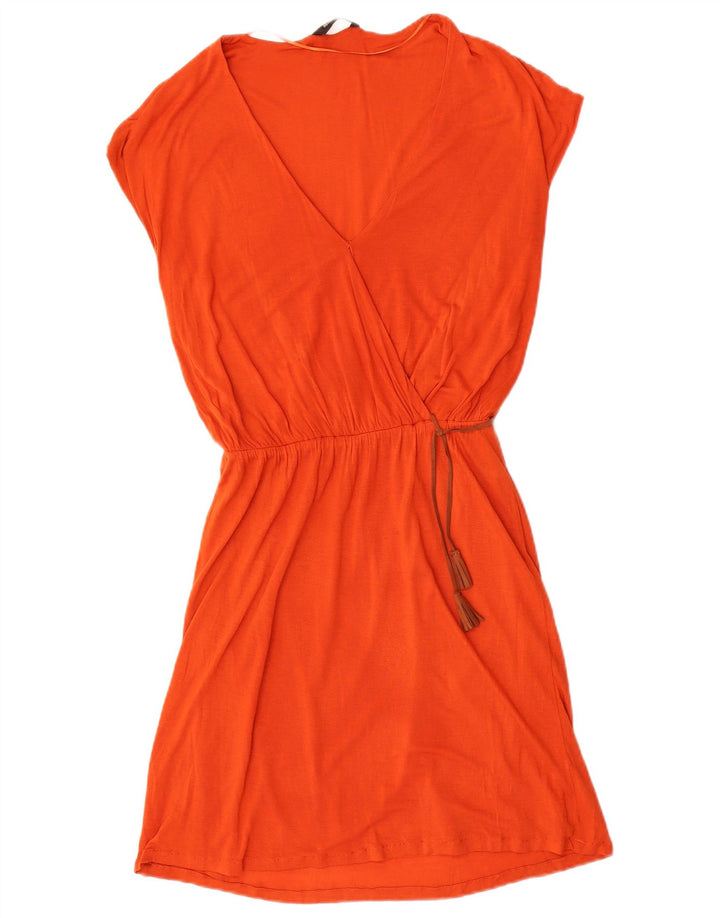 Massimo Dutti Damen Basic Kleid UK 10 Small Orange