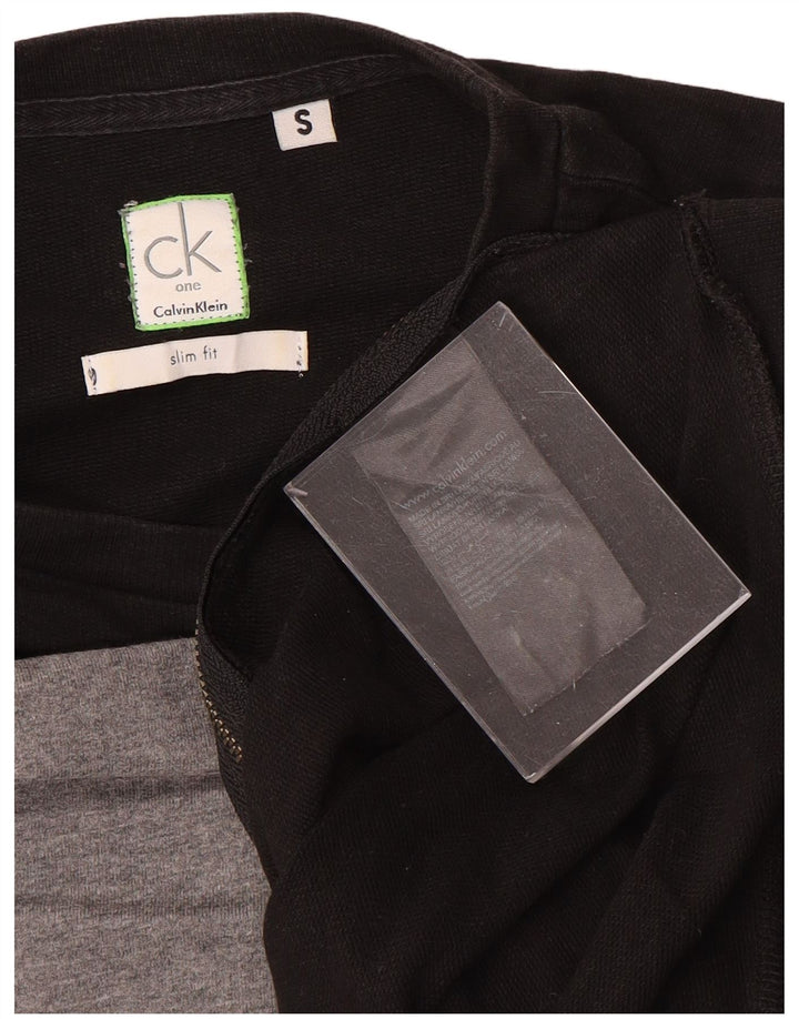 CALVIN KLEIN Damen Slim Fit Sweatshirt Pullover UK 10 Small Schwarz