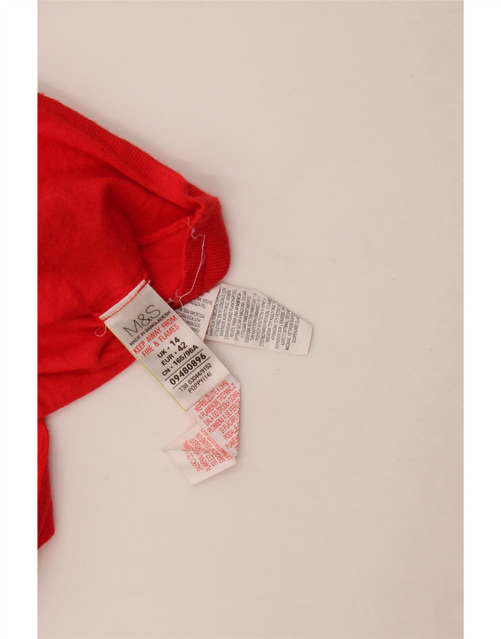 Marks & Spencer Damen Weste Tank Top UK 14 Große rote Viskose