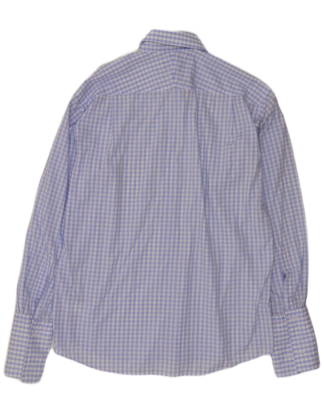Van Heusen Herrenhemd Größe 41 16 Große blaue Gingham-Baumwolle