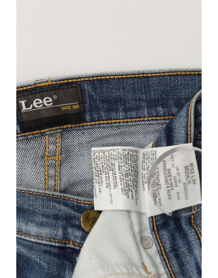 Lee Herren Brooklyn Straight Jeans W33 L29 Blaue Baumwolle