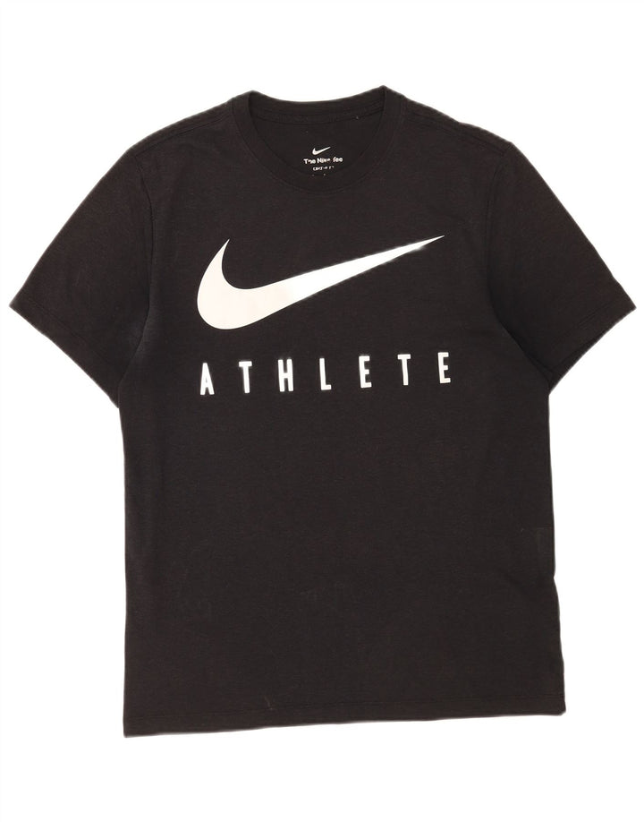 Nike Herren Dri Fit Graphic T-Shirt Top Mittelschwarzes Polyester