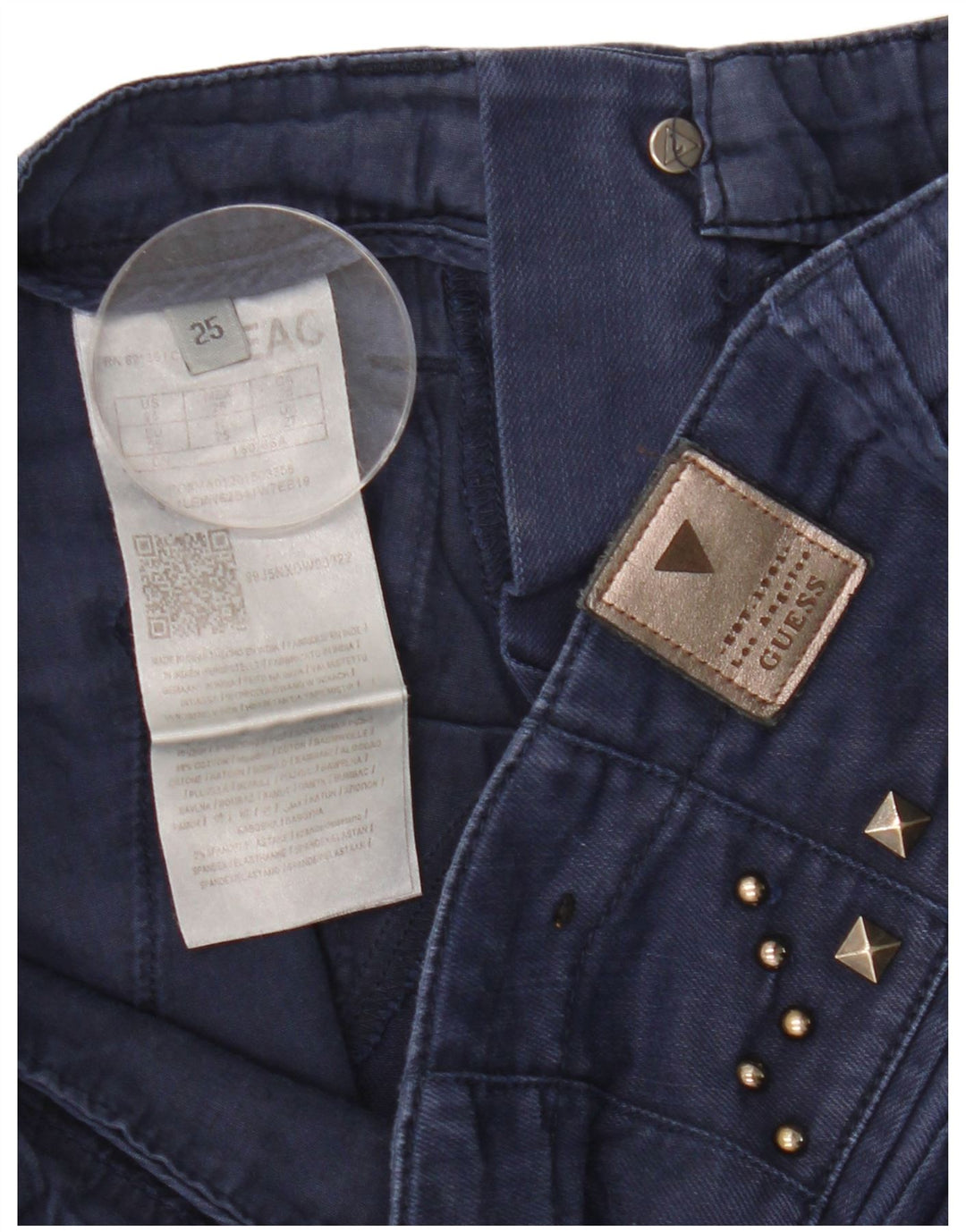 GUESS Damen Slim Jeans W27 L28 Marineblaue Baumwolle