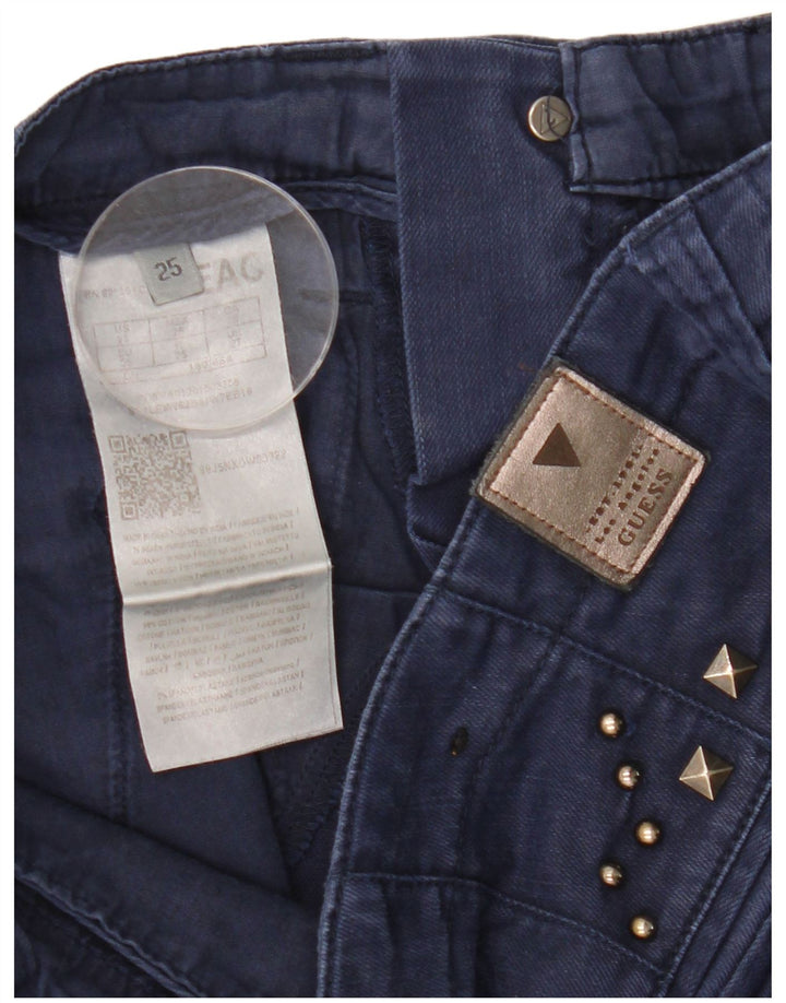 GUESS Damen Slim Jeans W27 L28 Marineblaue Baumwolle