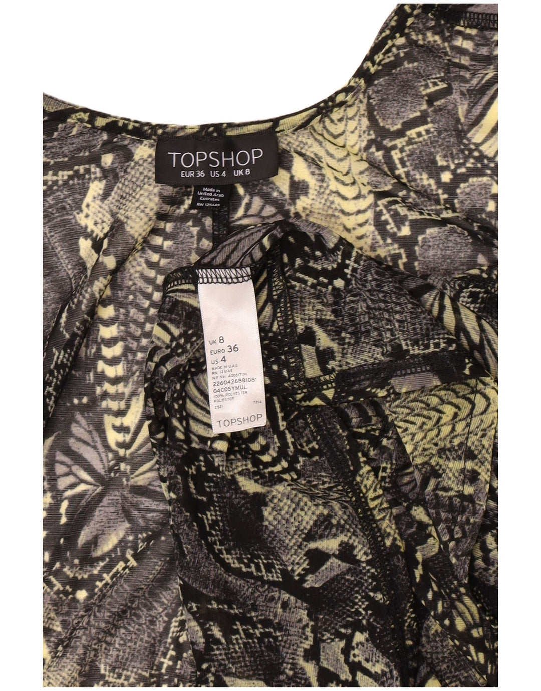 Topshop Damen-Cardigan-Oberteil, durchsichtig, Gr. 36, Größe S, mehrfarbig