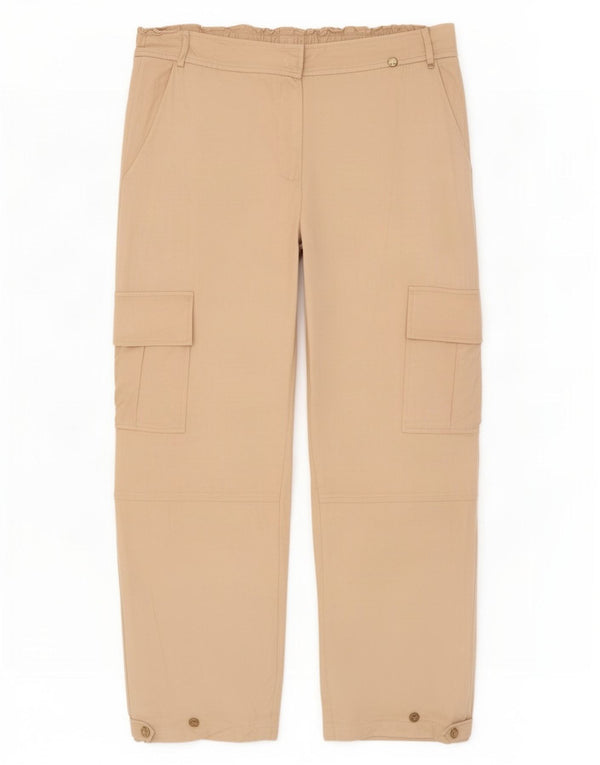 Liu Jo Damen gerade Cargohose IT 46 Large W36 L28 Beige Viskose