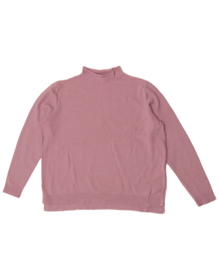 Marks & Spencer Womens Turtle Neck Jumper Sweater UK 14 Large Pink Viscose