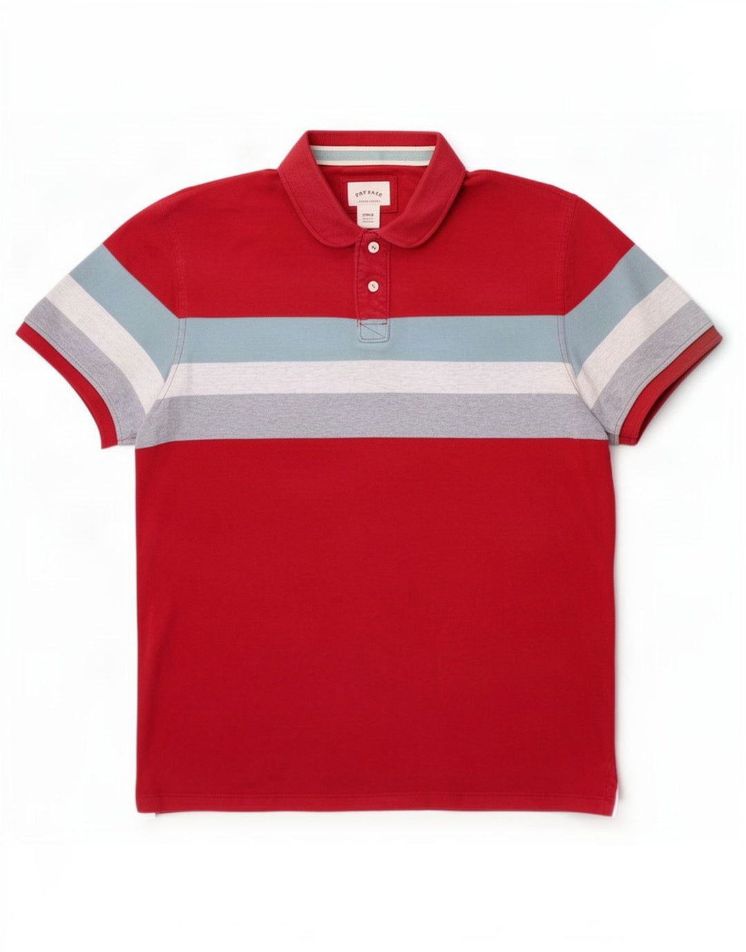 Fat Face Herren-Poloshirt, groß, rot gestreift, Baumwolle