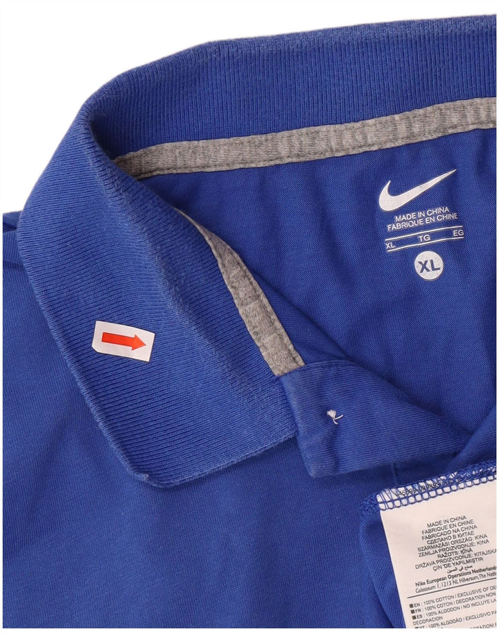 NIKE Herren Poloshirt XL Blau Baumwolle