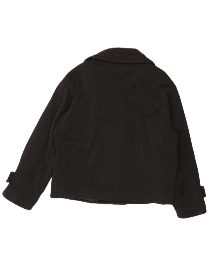 JC De Castelbajac Damen Übergroßer Pea Coat EU 42 Large Black Classic