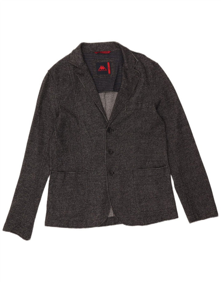 Kappa Herren-Blazer mit 3 Knöpfen, UK 40, große graue Baumwolle