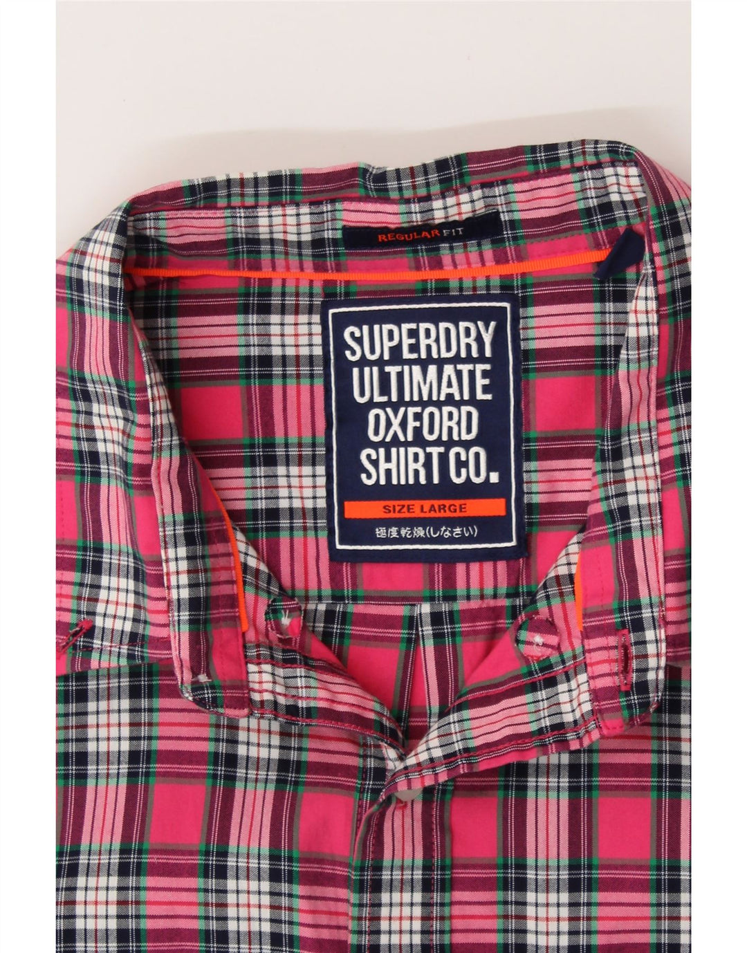 SUPERDRY Herren-Flanellhemd mit normaler Passform, groß, rosa kariert, Baumwolle