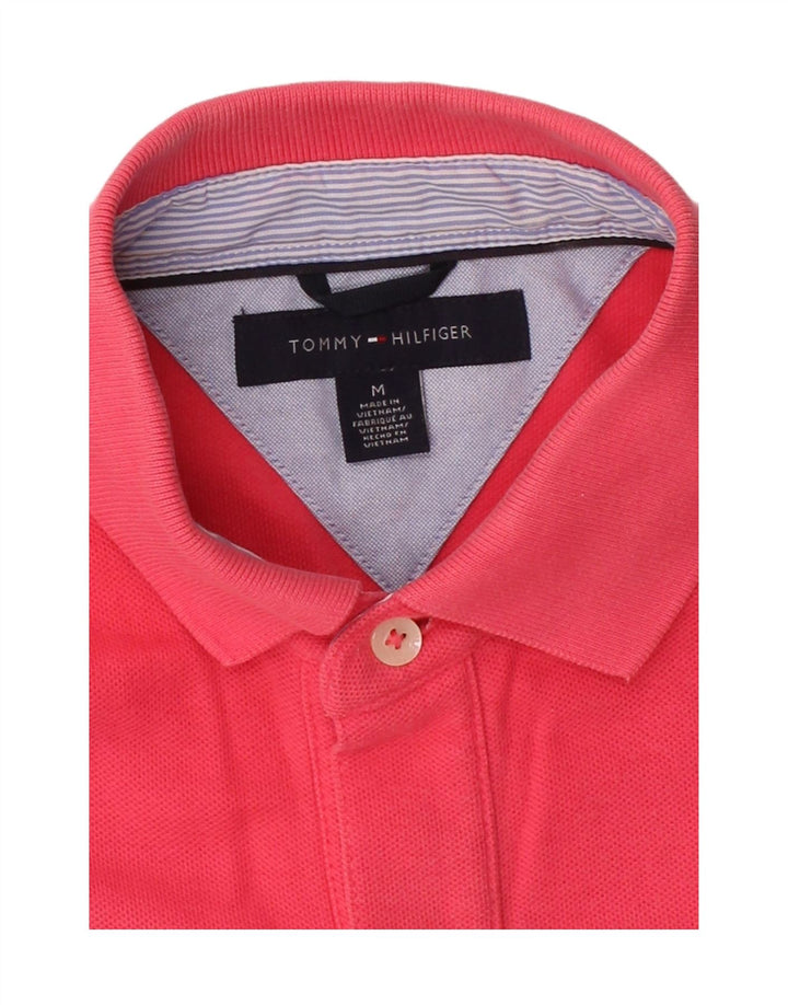 TOMMY HILFIGER Mens Polo Shirt Medium Pink Cotton