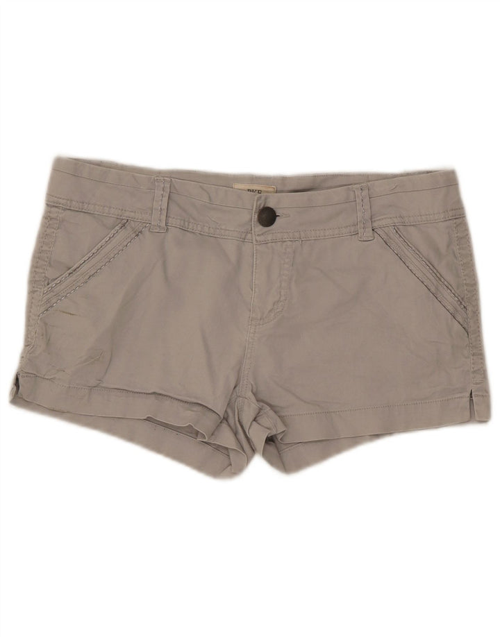 BKE Damen-Chinoshorts mit niedriger Taille, W30, mittelgraue Baumwolle