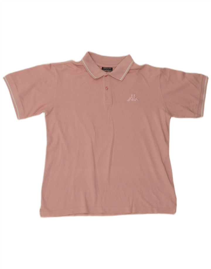 Kappa Herren-Poloshirt, groß, rosa Baumwolle
