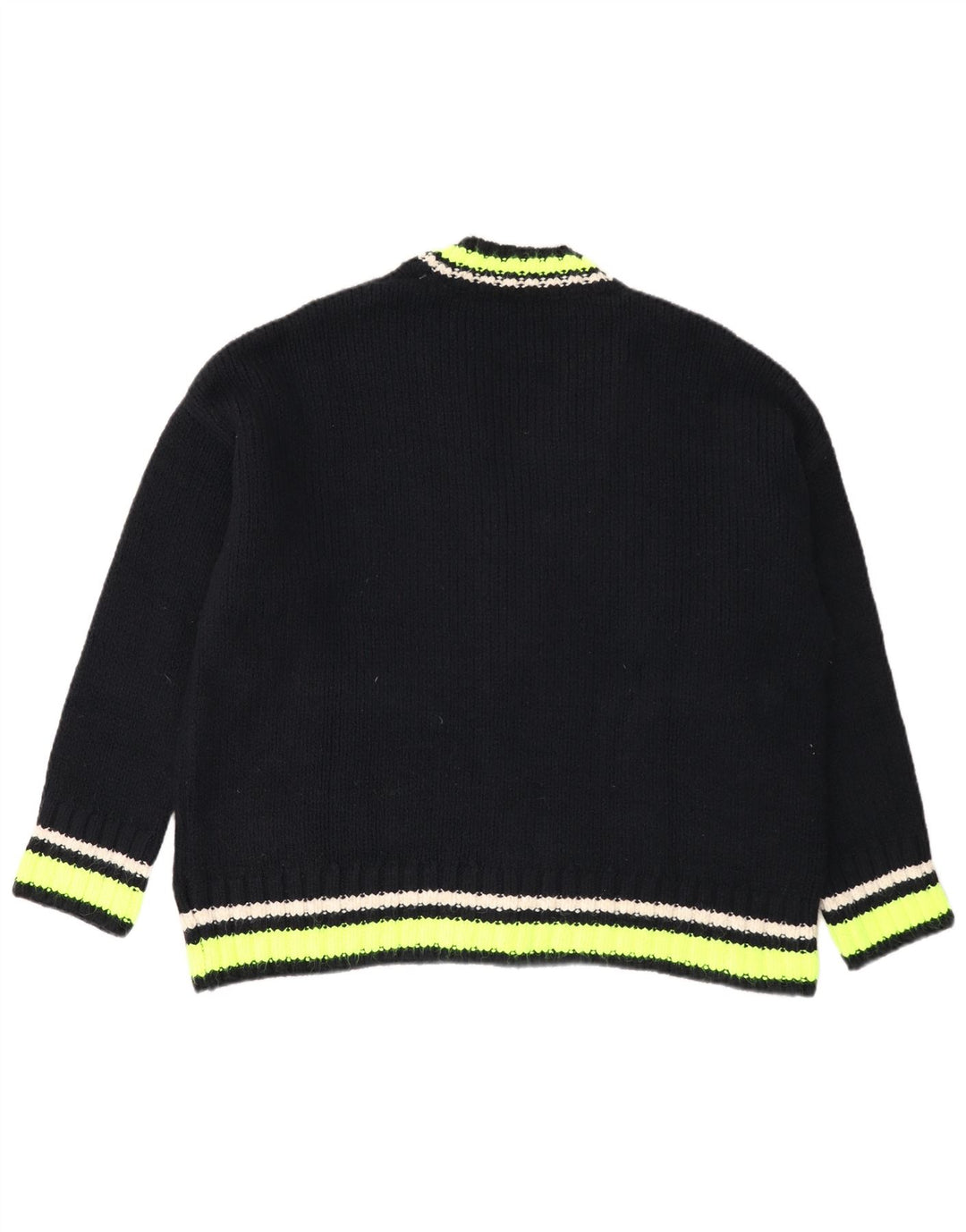 Zara Damen-Strickjacke in Übergröße, Gr. 10, Größe S, Schwarz, Farbblock
